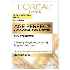 Age Perfect, Collagen, Peptides, Niacinamide, Moisturizer SPF 30, Firming Face Cream, 2.5 oz