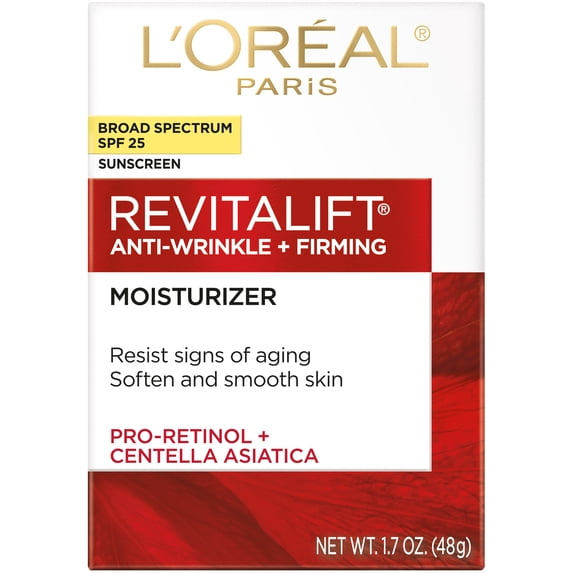 Revitalift Anti-Wrinkle and Firming Face Moisturizer with SPF 25, Pro-Retinol and Centella Asiatica, Paraben Free, 1.7 oz