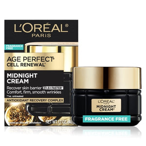 Age Perfect Anti-Aging Midnight Face Cream, Fragrance-Free Face Moisturizer with Antioxidant Recovery Complex to Reduce Wrinkles and Firm Skin, 1.7oz