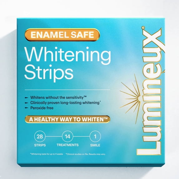 Enamel-Safe & Peroxide-Free Teeth Whitening Strips, Dentist Formulated, 14-Pack