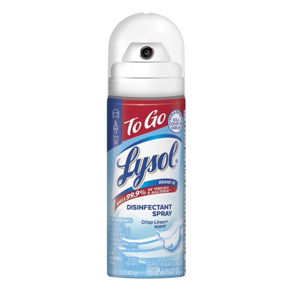 To Go Travel Size Disinfectant Spray, Crisp Linen, 1.5 fl oz