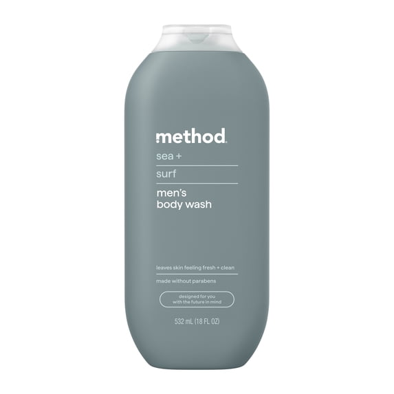 men's Body Wash, Sea + Surf - Moisturizes & Cleanses, Made without Parabens or Phthalates, Cruelty-Free, 18 fl oz