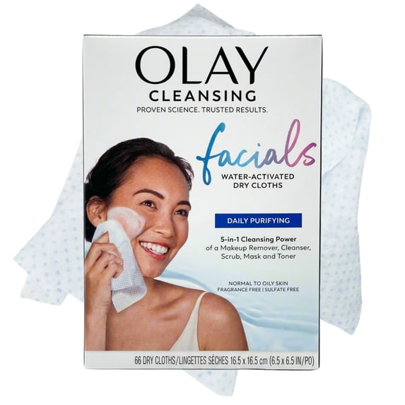 Makeup Remover Wipes, Daily Facials,&nbsp;&nbsp;Fragrance-Free, Gentle Face Cleanser, 66 Count