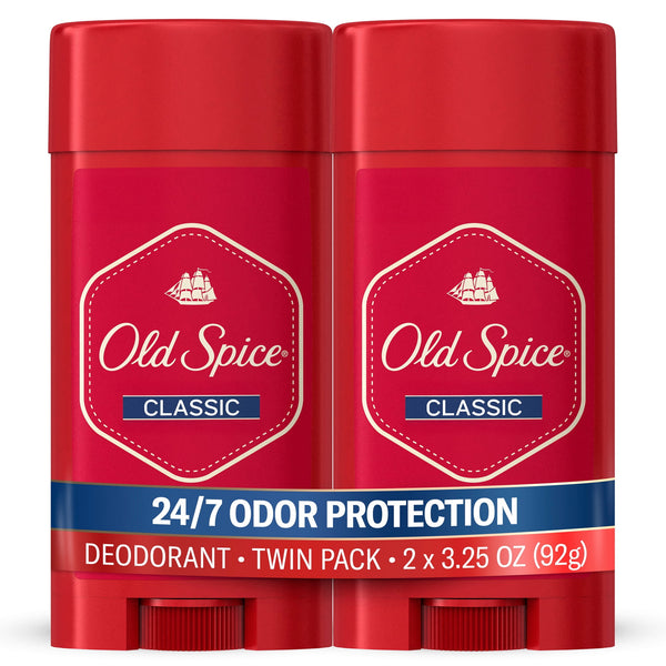Classic Men's Deodorant, Solid Stick, Original Scent, 3.25 oz, 2 Pack
