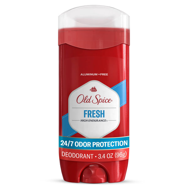 Spice Men's Deodorant, Aluminum Free, Invisible Solid Stick, High Endurance Fresh, 3.4 oz