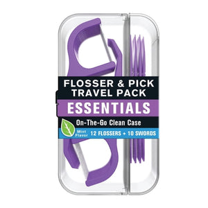 Flossers and Floss Picks Travel Pack, 12 Mint Flossers, 10 Floss Picks
