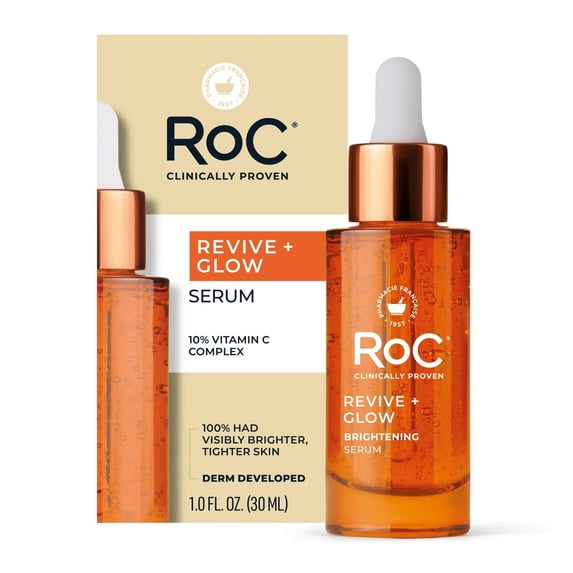Correxion Revive + Glow Daily Serum, 10% Vitamin C Blend, Brightening Anti-Aging Face Serum for Dark Spots & Uneven Tone, 1 fl oz