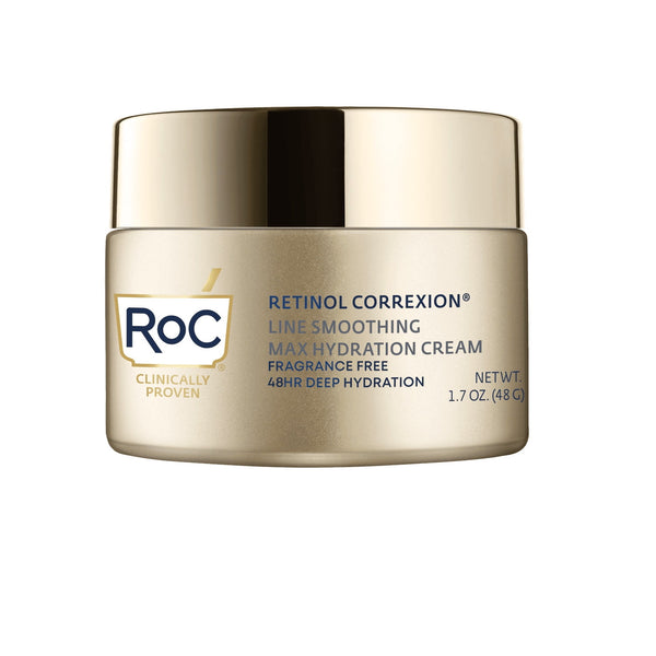 Retinol Correxion Line Smoothing Max Hydration Cream, Clinical Retinol + Hyaluronic Acid, Fragrance-Free Face & Neck Moisturizer, 48-Hour Hydration, 1.7 oz