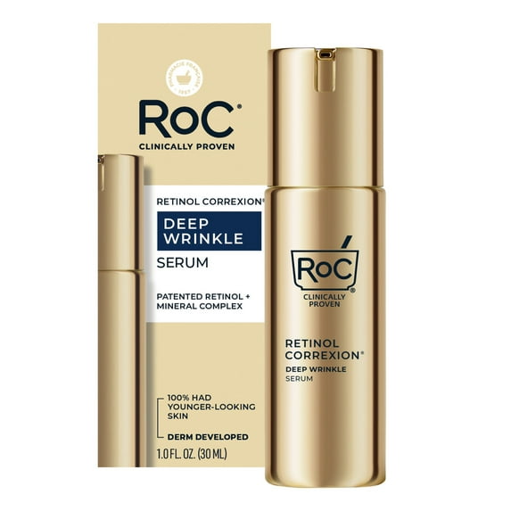 Retinol Correxion Deep Wrinkle Serum with Patented Clinical Retinol, Anti-Aging Face & Neck Serum Paraben-Free, 1 fl oz