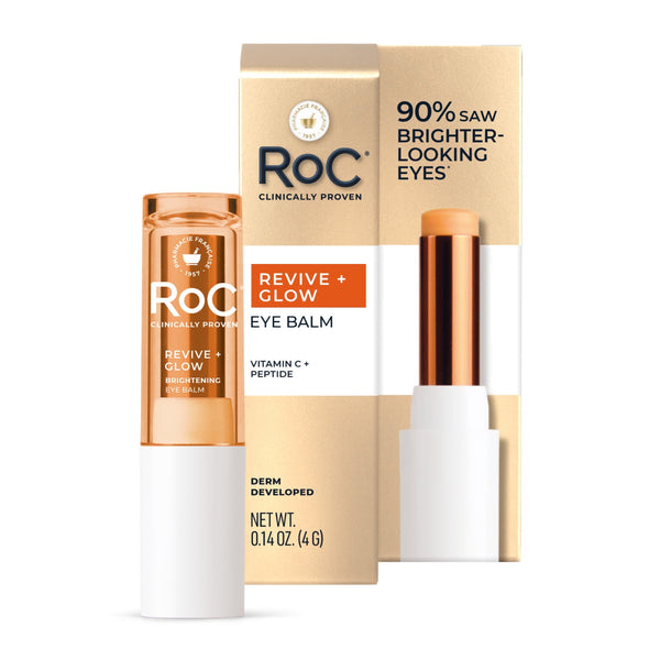 Multi Correxion Revive + Glow Vitamin C Eye Balm,Touchless Stick Under-Eye Brightener for Dark Circles & Puffiness, Fragrance-Free, 0.14 oz