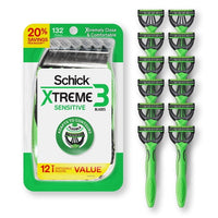 3 Blade Disposable Razors for Men, 12 Ct, Men's Sensitive Skin Manual Razors