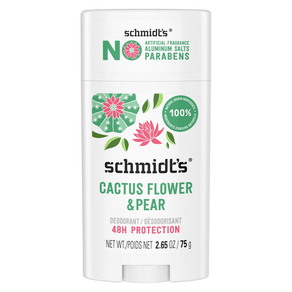 Women's and Men's Aluminum-Free Vegan Deodorant, Cactus Flower & Pear, 2.65 oz