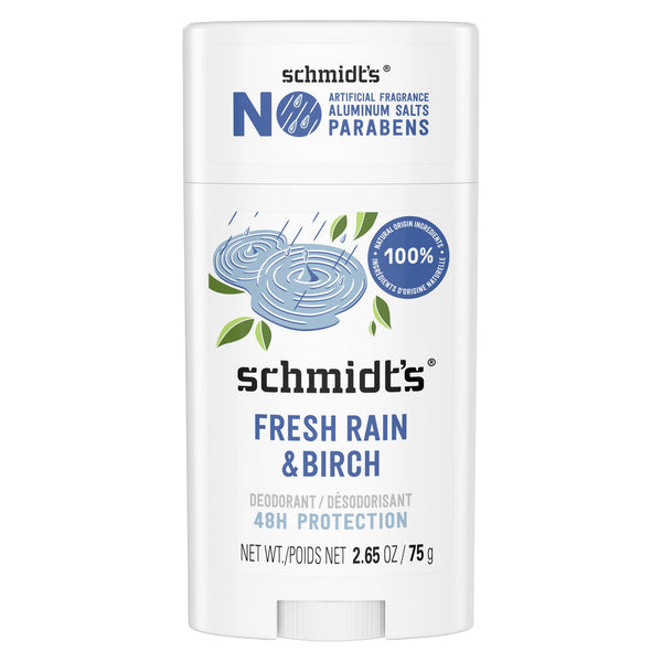 Women's and Men's Aluminum-Free Vegan Deodorant, Fresh Rain & Birch, 2.65 oz