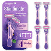 Exotic Violet Blooms 4-Blade Women's Disposable Razor, 4 Ct