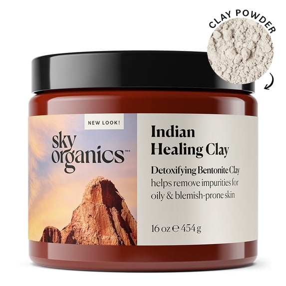 Indian Healing Clay with Detoxifying Bentonite Clay, 16 oz.
