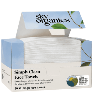 Simply Clean Extra Large, Sensitive Skin Safe, Disposable, Face Towels, 30 Count