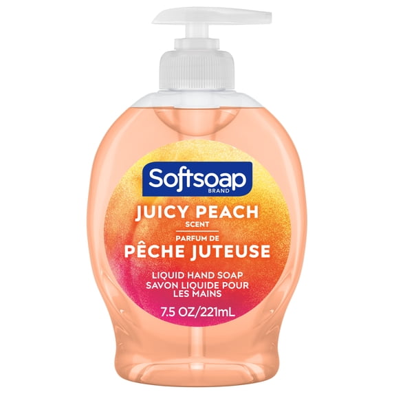 Liquid Hand Soap, Kitchen and Bathroom Hand Soap, Juicy Peach, 7.5 Fluid Ounce Bottle