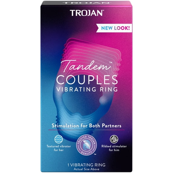 Vibrations Tandem Couples Vibrating Ring, Personal Massager, 1 Count