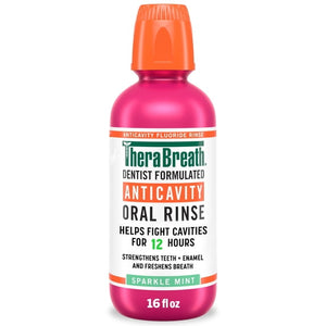 Anticavity Alcohol-Free Mouthwash, Mouthrinse with Fluoride, Sparkle Mint, 16 fl oz