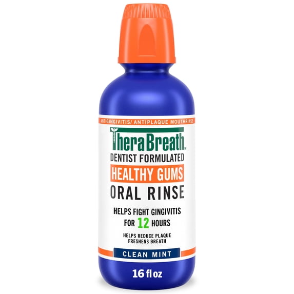 Healthy Gums Mouthwash, Antigingivitis Mouth Rinse for Adults, Clean Mint, 16 fl oz
