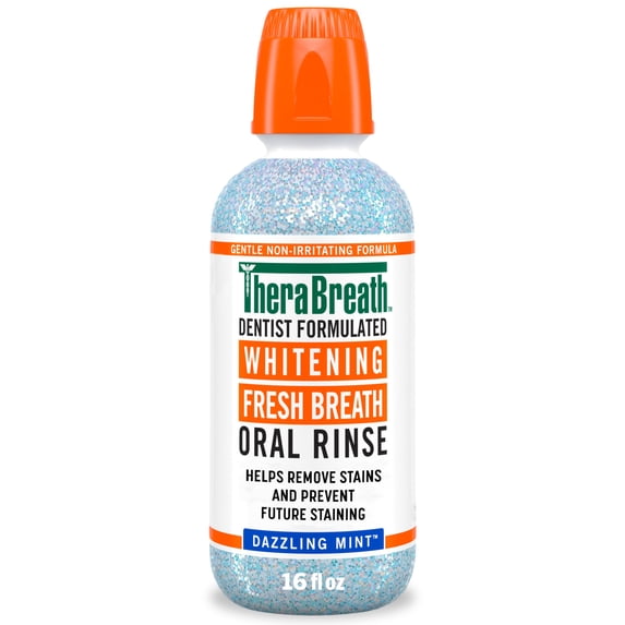 Whitening Alcohol-Free Mouthwash, Fresh Breath Mouthrinse, Dazzling Mint, 16 fl oz