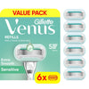 Deluxe Smooth Sensitive Women's Razor Blade Refills, 6 Count
