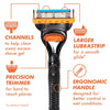 Manual Razor Blade Men, 1 Handle and 5 Blade Refills, Black