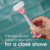 Sensitive Women's 3 Blade Disposable Razor, 3 count, Pink