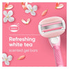 ComfortGlide White Tea Manual Razor for Women, Handle, 3 Blades & 2 Refills, Pink