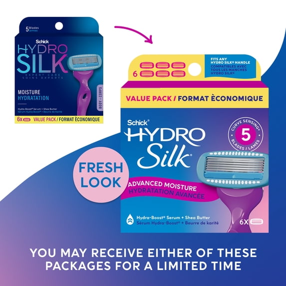Silk Moisture Razor Blade Refills, 6 ct, 5-Blade Moisturizing Razors for Women