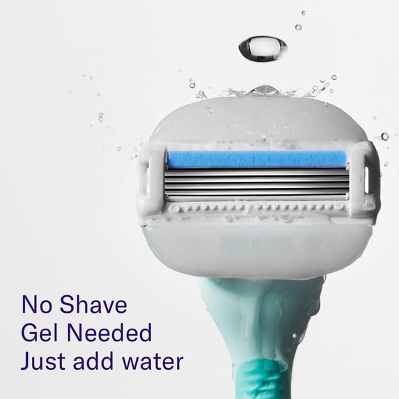 Women's Moisture Plus Razor Set with Razor Handle, 2 Blade Refill Cartridges, and Shower Holder,