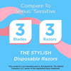 Women's 3-Blade Sensitive Disposable Razors, Pink, 3 Count