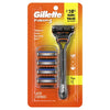 Manual Razor Blade Men, 1 Handle and 5 Blade Refills, Black