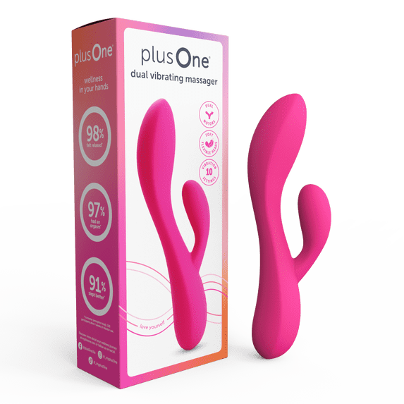 Dual Rabbit Vibrator, High-quality Silicone, Pink